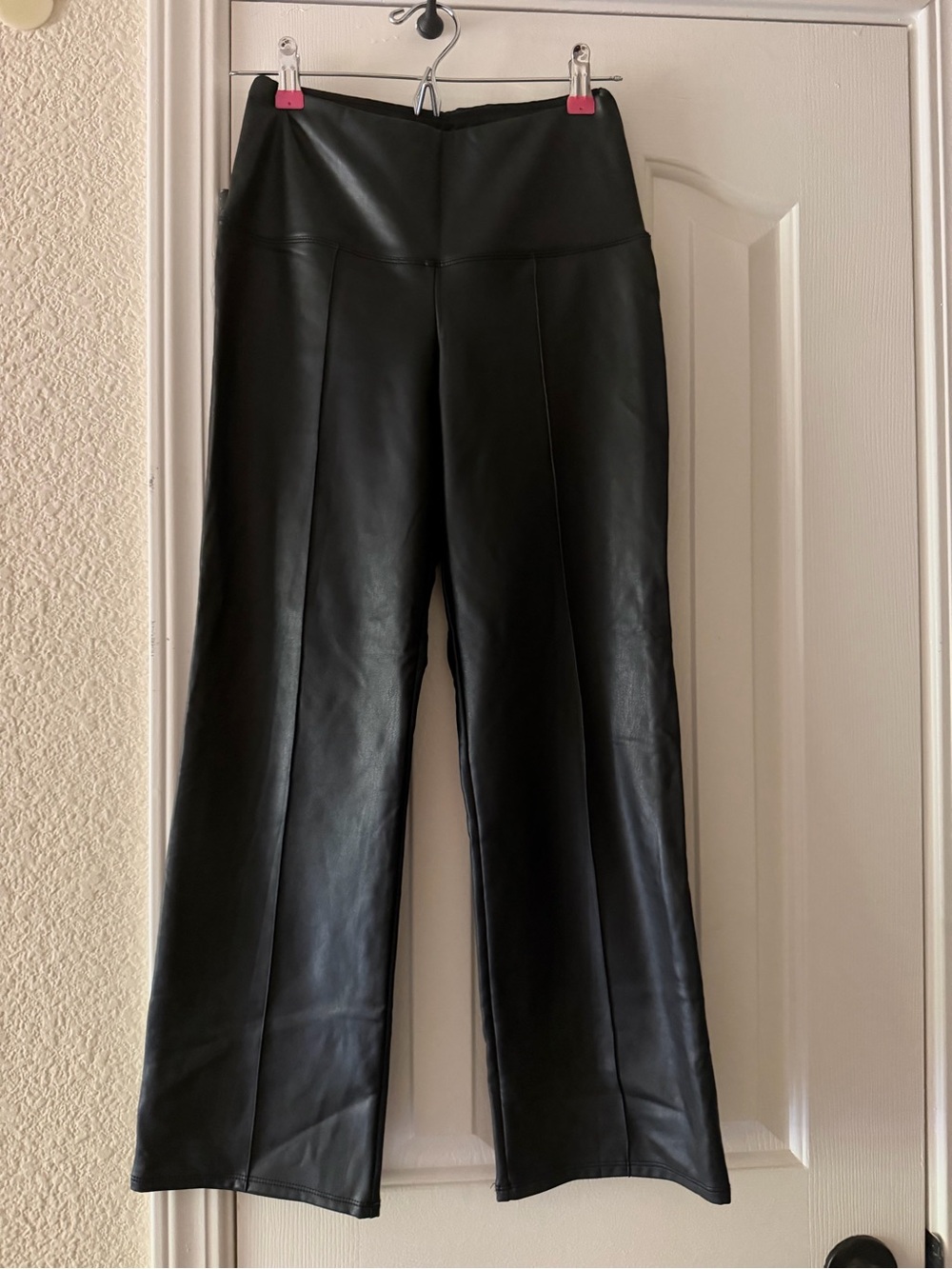 Joie Black Faux Leather Wide-Leg Pants small